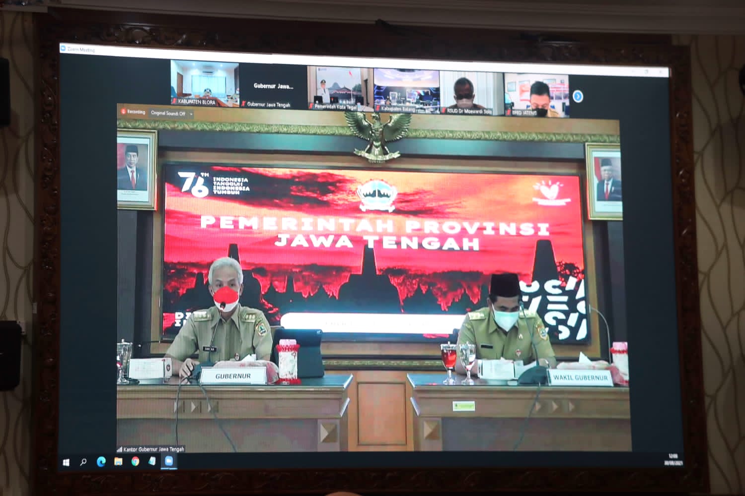 Gubernur Jawa Tengah Ganjar Pranowo. Senin (30/8/2021).