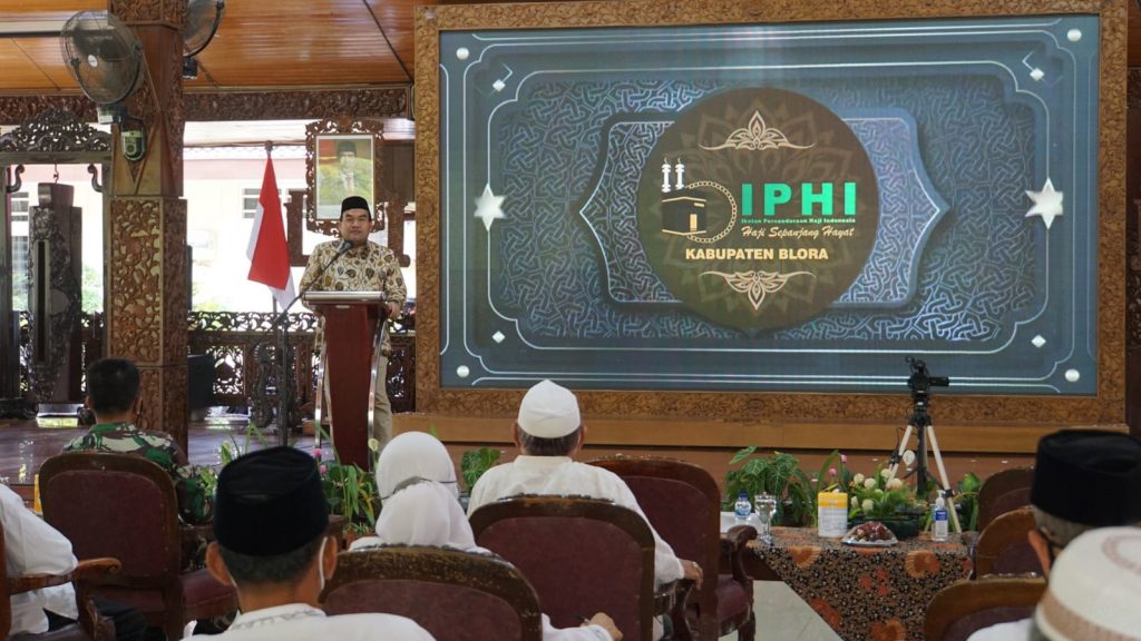 Bupati Arief Rohman saat memberikan sambutan Musyawarah Daerah (Musda) ke- VII PD IPHI Blora, di Pendopo Rumah Dinas Bupati, pada Minggu (31/10).