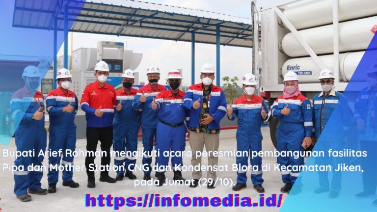 Bupati Arief Rohman mengikuti acara peresmian pembangunan fasilitas Pipa dan Mother Station Compressed Natural Gas (CNG) dan Kondensat Blora di Kecamatan Jiken, pada Jumat (29/10).