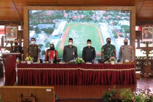 Sinergitas Polres Blora, Kodim 0721/Blora, Pemkab dan Lintas Sektoral antisipasi lonjakan Covid-19 pada malam perayaan tahun baru 2022.