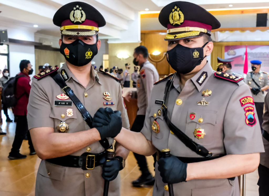 Kapolres Blora AKBP A’an Hardiansyah bersama Kapolres Kudus AKBP Wiraga Dimas Tama