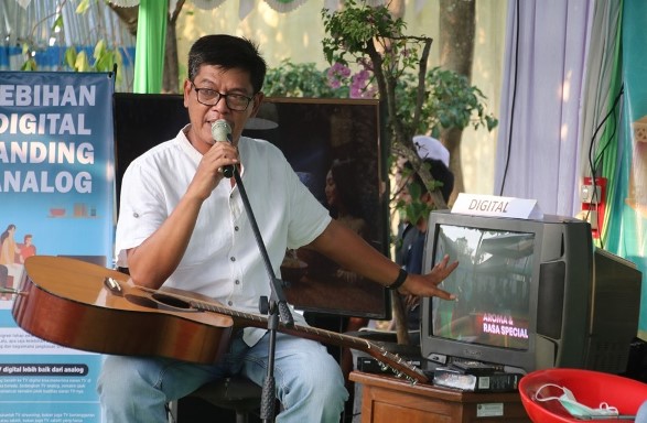 Kadinkominfo, Pratikto Nugroho, saat mengisi acara momen Gebyar Pameran UKM dan Talk Show Ramadan 1443 Hijriah/2022 Masehi, pada Rabu (13/4/2022), di Alun-Alun Blora.