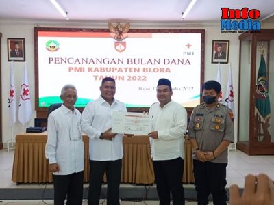 Pengukuhan Dandim 0721/Blora, Letkol Inf. Andy Soelistyo, S.Sos, M.Tr (Han) sebagai Ketua Bulan Dana PMI tahun 2022.