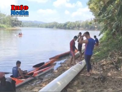 Atlit dayung Blora saat mengikuti latihan di Waduk Tempuran, jelang Pra Porprov Jateng 2022.