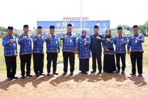 Blora Arief Rohman, Wakil Bupati Blora, seluruh jajaran Forkopimda, Kepala OPD, Instansi Vertikal dan perwakilan Aparatur Sipil Negara (ASN) KORPRI dari seluruh dinas instansi se Kabupaten Blora.