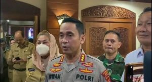 Kapolrestabes Semarang, usai mengikuti rapat koordinasi persiapan jelang Hari Raya Idul Fitri 1444 H, di ruang Lokakrida Balaikota Semarang, Senin (10/4/2023).