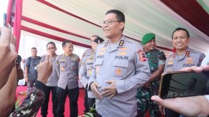 Aslog Mabes Polri Irjend Pol. Argo Yuwono saat memberikan sambutan pembangunan Rumah Sakit Bhayangkara Tingkat IV di Kabupaten Blora.