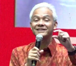 Gubernur Jawa Tengah Ganjar Pranowo saat menjadi pembicara MNC Forum LXX (70th), Jakarta Concert Hall iNews Tower.
