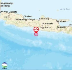 Gempa Magnitudo 6,4 Guncang Bantul, Yogyakarta pada Jumat (30/6/2023) sekira pukul 19.57 WIB. 