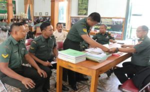 Tim Wasrik Itdam IV/Diponegoro saat melakukan pemeriksaan dan pengawasan adsministrasi di Kodim 0721/Blora, Selasa (10/7/2023).