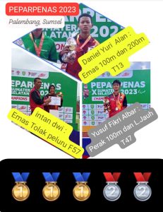 NPCI Kabupaten Blora di ajang Pekan Paralympic Pelajar Nasional (Peparpenas) 2023 yang digelar di Sumatra Selatan.
