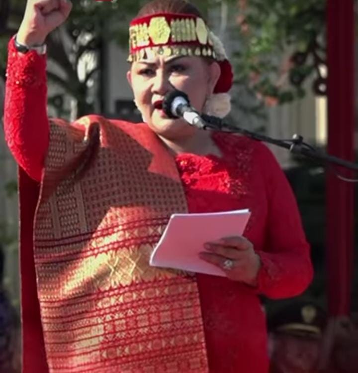 Wali kota Semarang Hevearita Gunaryanti Rahayu saat menjadi Inspektur Upacara dalam memperingati HUT ke-78 Republik Indonesia, di Balai Kota, Kamis (17/8)