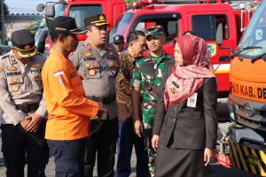 Forkopimda Demak saat apel siaga menghadapi dampak El Nino dan Karhutla di Alun-alun Simpang Enam Demak, Kamis (24/8/2023).