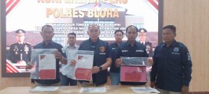 Kasatreskrim Polres Blora, AKP Selamet saat Konferensi Pers di Aula Aryaguna Polres Blora, pada Kamis (21/9/2023).