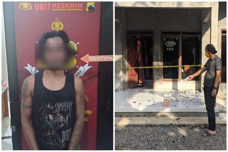 Pelaku MS (43) saat diamankan di Mapolsek Wedarijaksa.