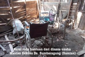 Kursi roda bantuan Dinsos P3A Kabupaten Blora beberapa tahun lalu.