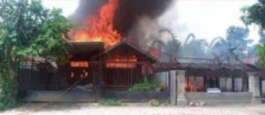 Dua rumah warga di Desa Gempolrejo, Tunjungan Blora, terbakar, Kamis (11/1/2024).