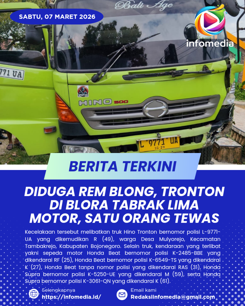 Truk tronton tabrak lima motor di Blora, Jawa Tengah, satu orang meninggal